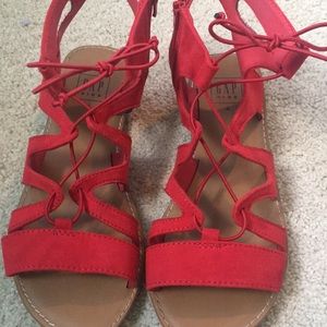 Red gap kids Gladiator sandals